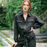 Load image into Gallery viewer, Amelia Recycled Travel Jumpsuit, in Black
