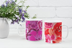 Purple Abstract Graphic Floral Print 11 oz Mug