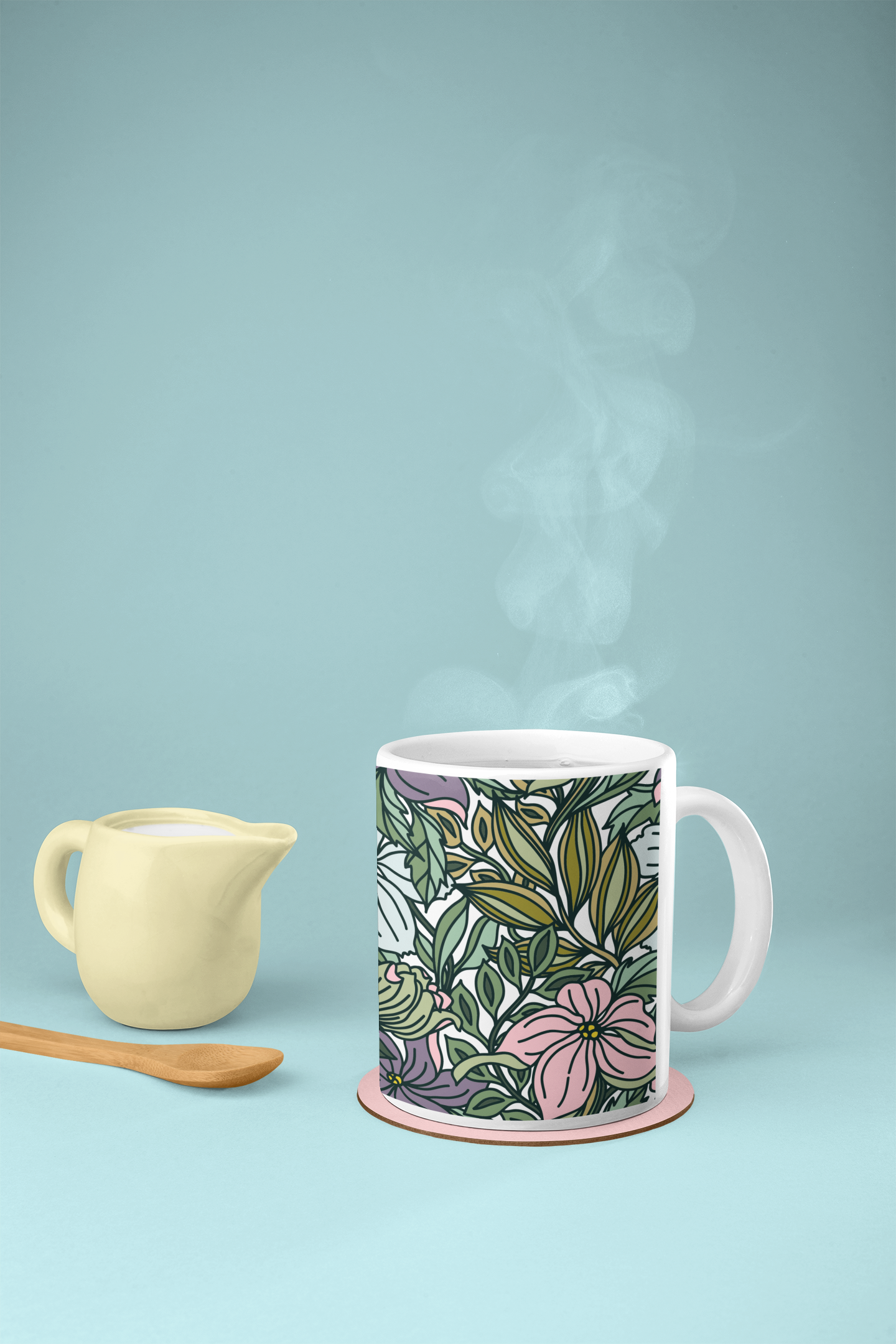 Illustrated Floral Print Mug