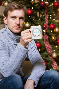 Holiday Bird Wreath Mug- FUCK IT