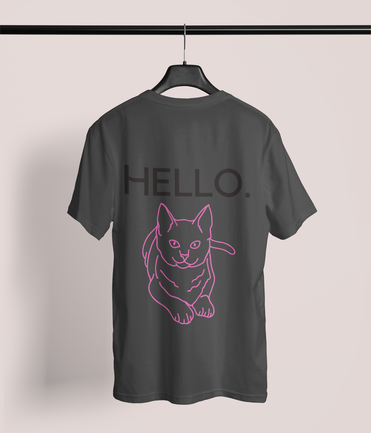 Hello. Unisex Cat Shirt (Back Print)