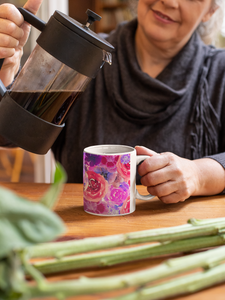 Abstract Multi Graphic Floral Print 11 oz Mug