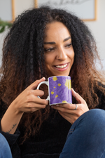 Load image into Gallery viewer, Woman Sipping Floral Print Mug
