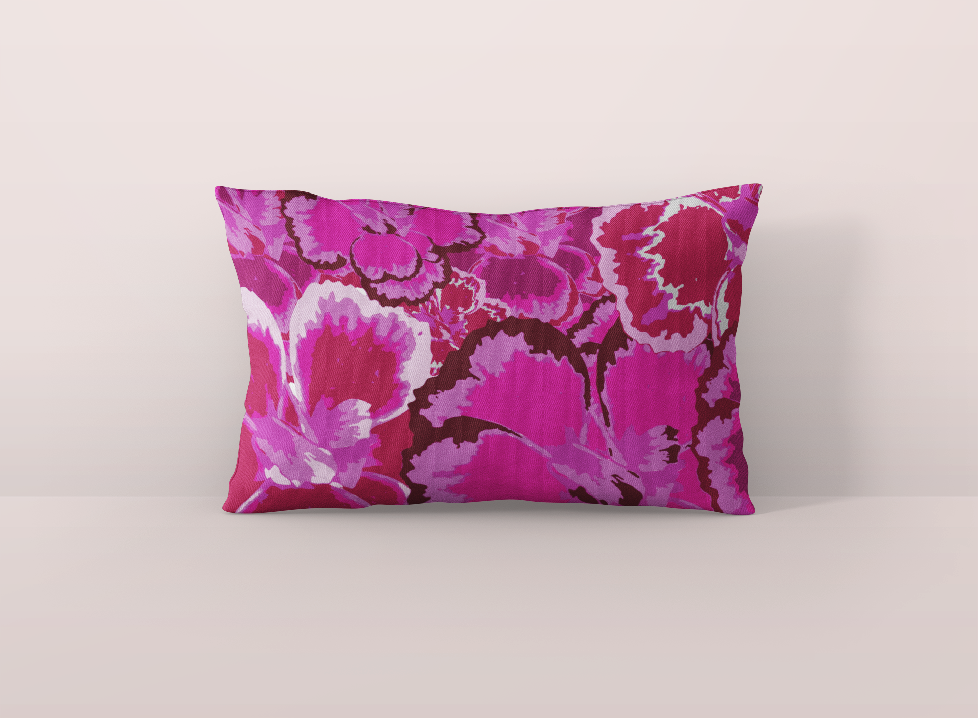 Graphic Floral Print Lumbar Accent Pillow Cover