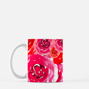 Rose Floral Print Mug Left