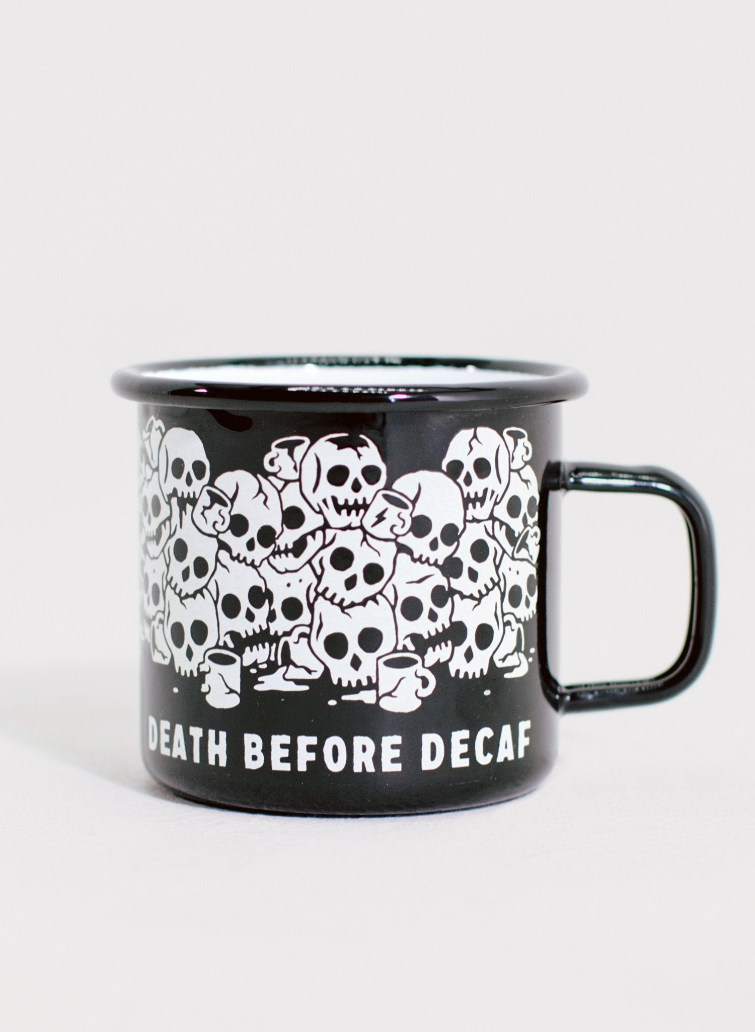 Death Before Decaf Enamel Mug