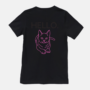 Hello. Unisex Cat Shirt (Back Print)