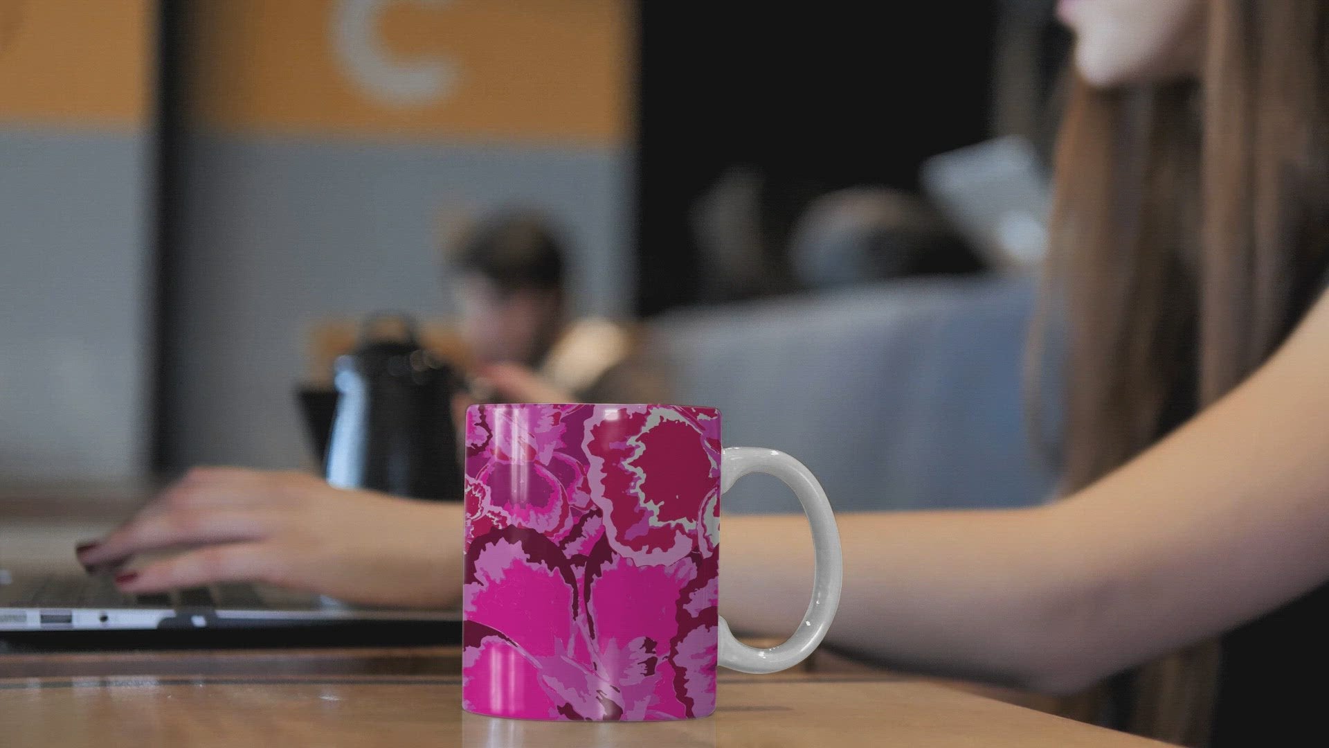 Purple Abstract Graphic Floral Print 11 oz Mug