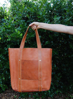 Load image into Gallery viewer, XL Raw Leather Tote
