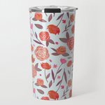 Load image into Gallery viewer, Red Floral Travel Mug
