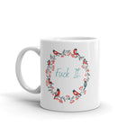 Load image into Gallery viewer, Holiday Bird Wreath Mug- FUCK IT
