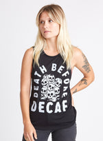 Load image into Gallery viewer, Death Before Decaf Black Muscle Tee
