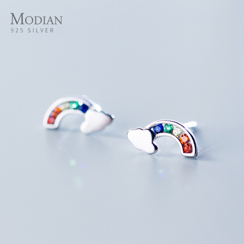 Rainbow Zircon Cloud Earrings