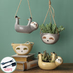 Load image into Gallery viewer, Sloth Flower Pots and Hanging Planters
