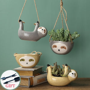 Sloth Flower Pots and Hanging Planters