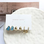 Load image into Gallery viewer, Delicate Jewelry 3 Sets Earrings Green Blue Pink Enamel Small stud Earrings Golden Jewelry For Women Student Gifts
