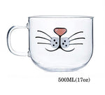 Load image into Gallery viewer, Glass Mugs Double Wall Glass mug, Bear cat dog animal Double-layer glass mug Coffee Cup, Christmas mug gift ,cute Tea Milk Cup
