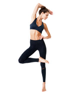 Load image into Gallery viewer, Athletique Low-Waisted Ribbed Leggings With Hidden Pocket and Mesh Panels - Black
