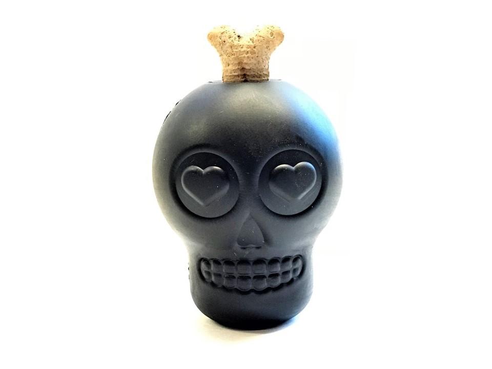 MKB Magnum Sugar Skull Ultra-Durable Chew Toy & Treat Dispenser - Large - Black