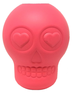 MKB Sugar Skull Durable Rubber Chew Toy & Treat Dispenser - Large - Pink