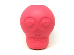 MKB Sugar Skull Durable Rubber Chew Toy & Treat Dispenser - Large - Pink