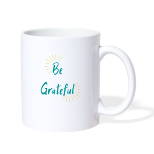 Be Grateful Coffee Mug - white