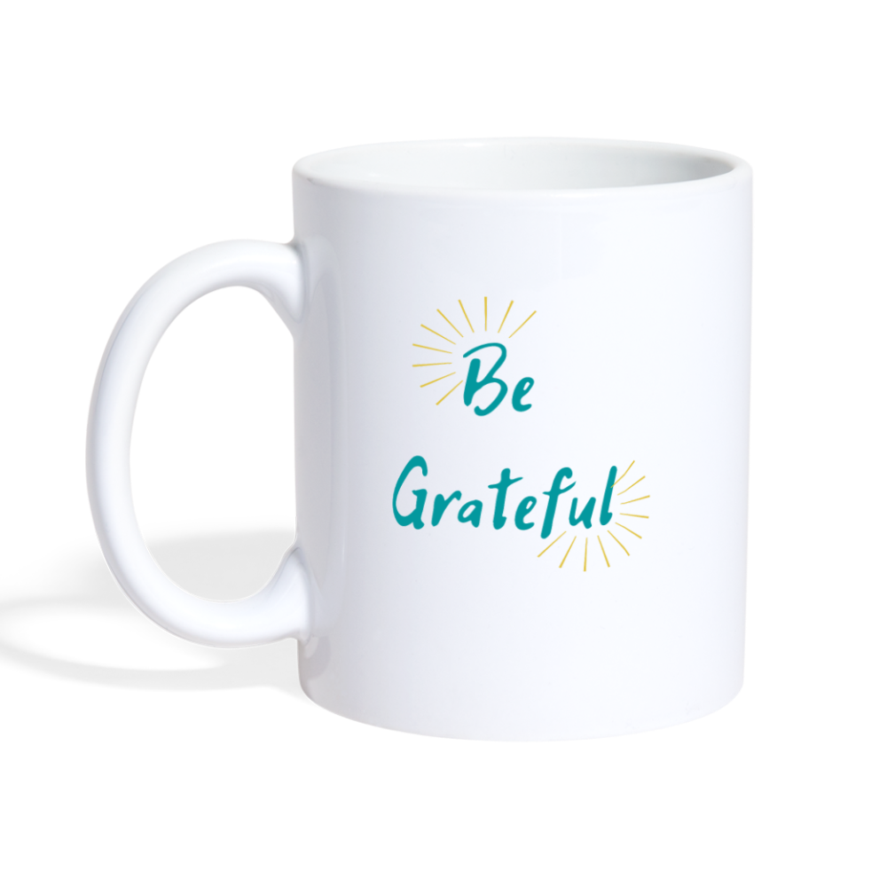 Be Grateful Coffee Mug - white