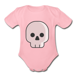 Load image into Gallery viewer, Organic Short Sleeve Baby Skull Bodysuit - light pink
