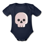 Load image into Gallery viewer, Organic Short Sleeve Baby Skull Bodysuit - dark navy
