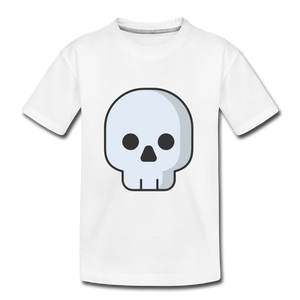 Toddler Premium Organic Grey Skull T-Shirt - white