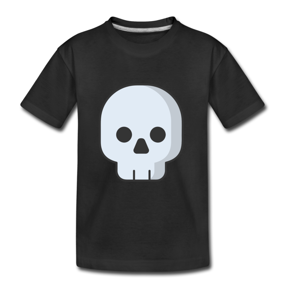 Toddler Premium Organic Grey Skull T-Shirt - black