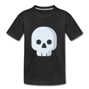 Toddler Premium Organic Grey Skull T-Shirt - black