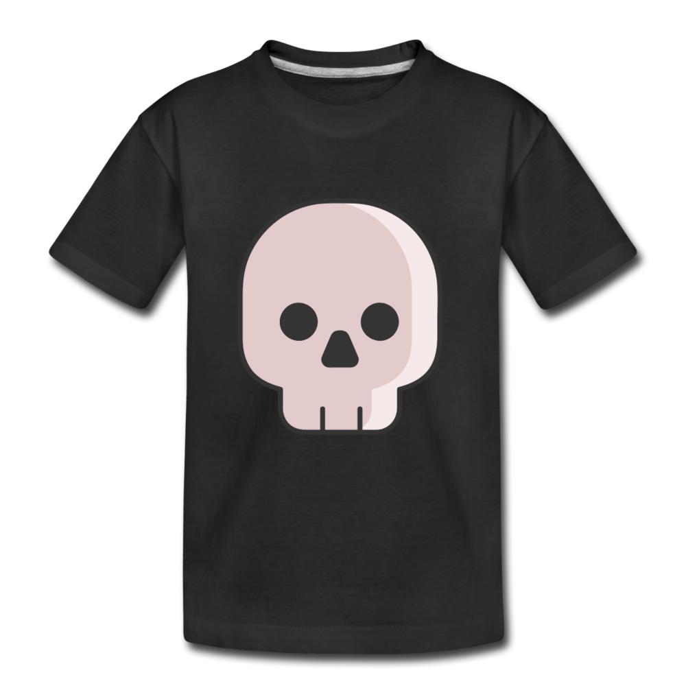 Toddler Premium Pink Skull Organic T-Shirt - black