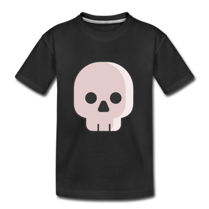 Toddler Premium Pink Skull Organic T-Shirt - black