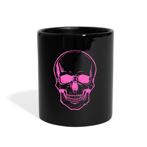 Black Pink Skull Mug - black