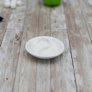 [A] Fine Porcelain Divided Soy Dish 3.5" | 9 Cm WL-996049/A