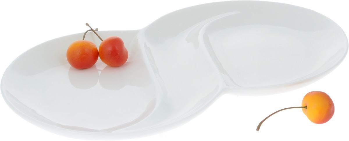 [D **] Fine Porcelain Divided Dish 12.5" | 31.5 Cm WL-992488/A